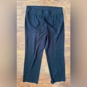 Eileen Fisher Pull On Black Pants Ankle Straight Leg Work Office Size XS